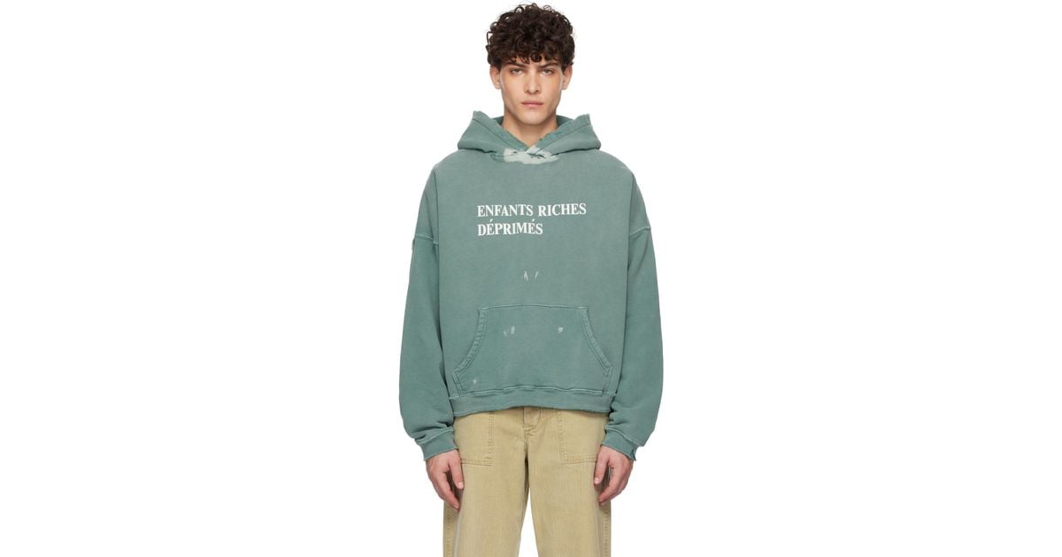 Enfants Riches Deprimes Classic Logo Hoodie in Green for Men | Lyst