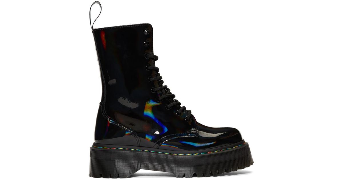 Dr. Martens Black Rainbow Oil Slick Jadon Hi Boots for Men | Lyst Australia