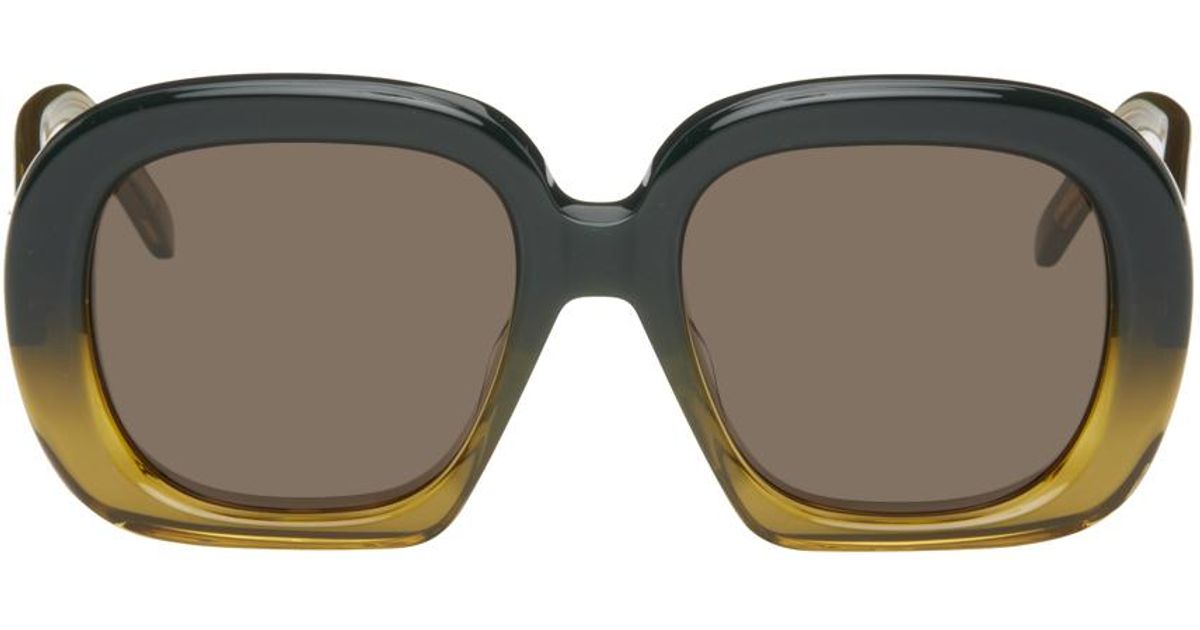 Loewe Green Square Halfmoon Sunglasses in Black | Lyst UK