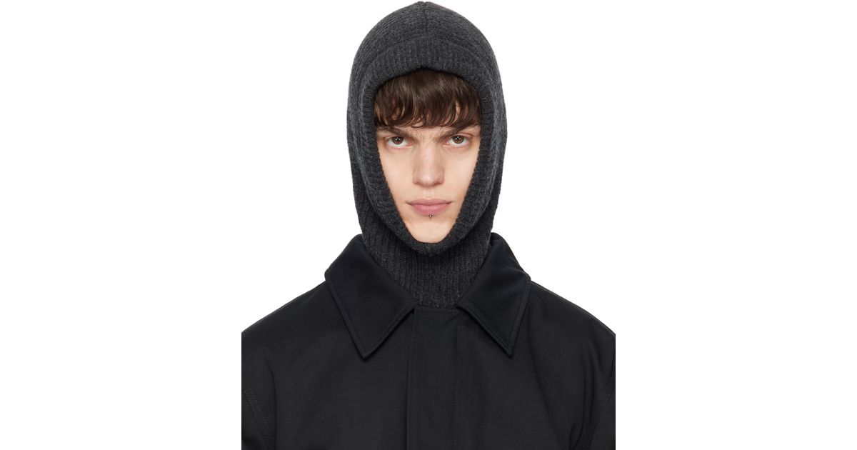 Lemaire Hood Lambswool Balaclava in Black for Men | Lyst