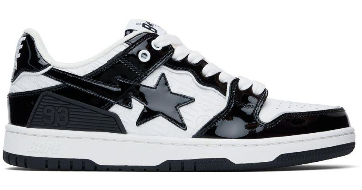 A Bathing Ape Ck & White Sk8 Sta #5 M2 Sneakers in Black for Men