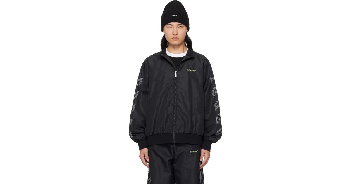 Off-White c/o Virgil Abloh Diag Outl Nylon Faille Track Jacket in 