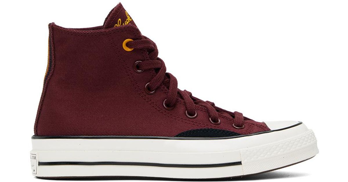 Converse Burgundy Black Chuck 70 Mixed Materials High Top Sneakers in Red for Men Lyst