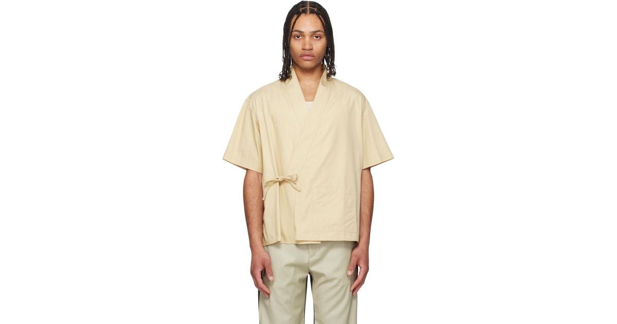 【関税込み】Kenzo ベージュ キモノシャツ kenzo-BEIGE-Kimono-Shirt.jpeg