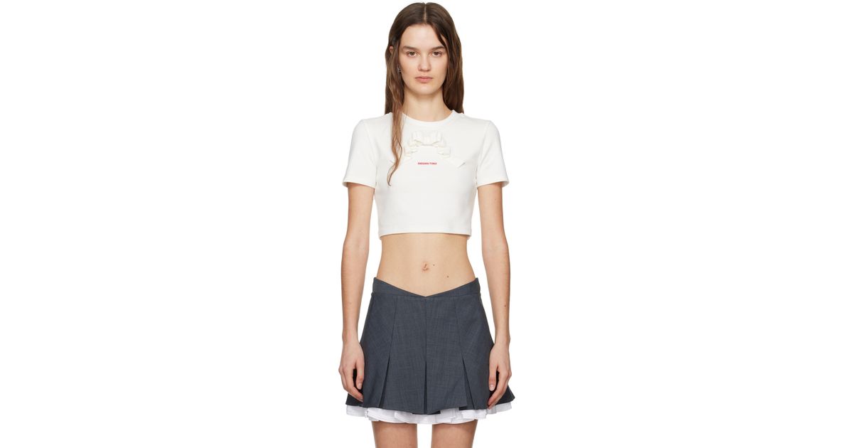 ShuShu/Tong ホワイト 3D リボン ショート Tシャツ ブラック | Lyst