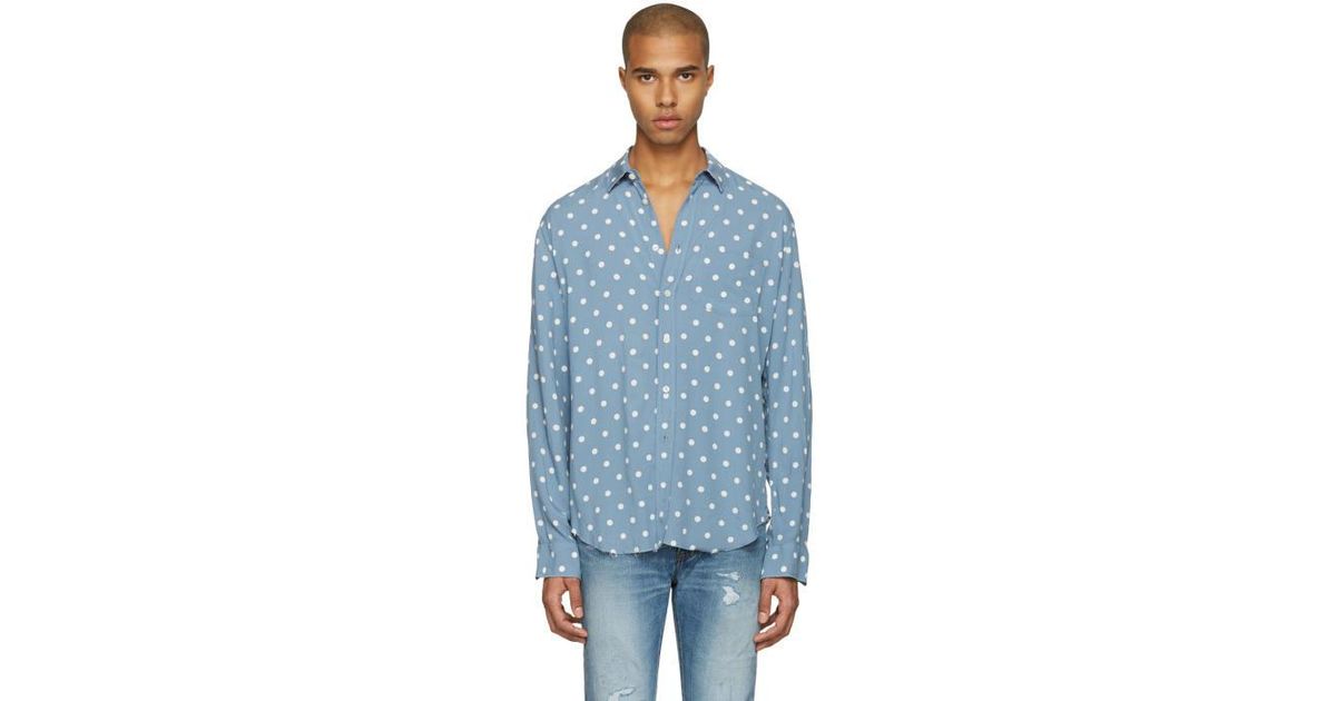 saint laurent blue shirt