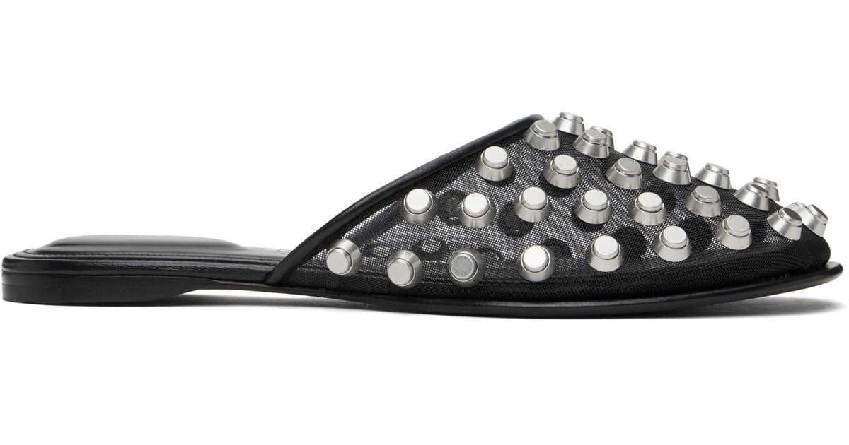 Alexander Wang Rhodes Flat Slippers in Black | Lyst