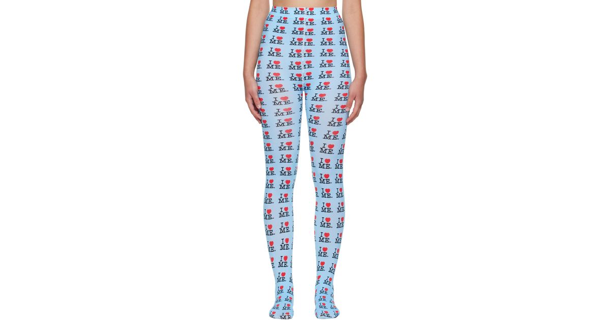 Ashley Williams 'I Heart Me' Tights in Blue | Lyst Canada