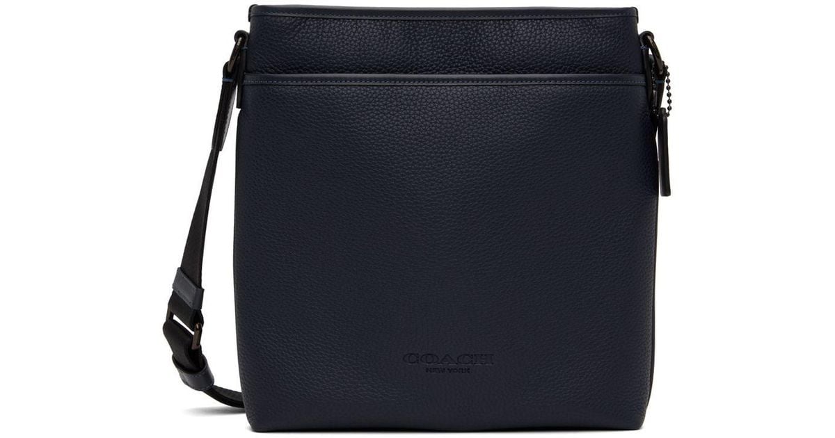 COACH Navy Gotham Slim Crossbody Messenger Bag in Black for Men Lyst