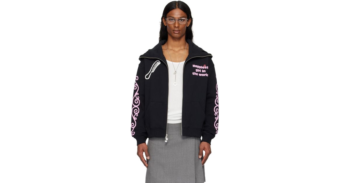 Ashley Williams Happy Manga Butterfly Hoodie in Black for Men | Lyst