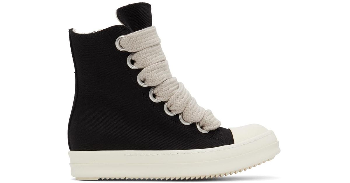 Rick Owens Black Jumbo Lace High-top Sneakers | Lyst