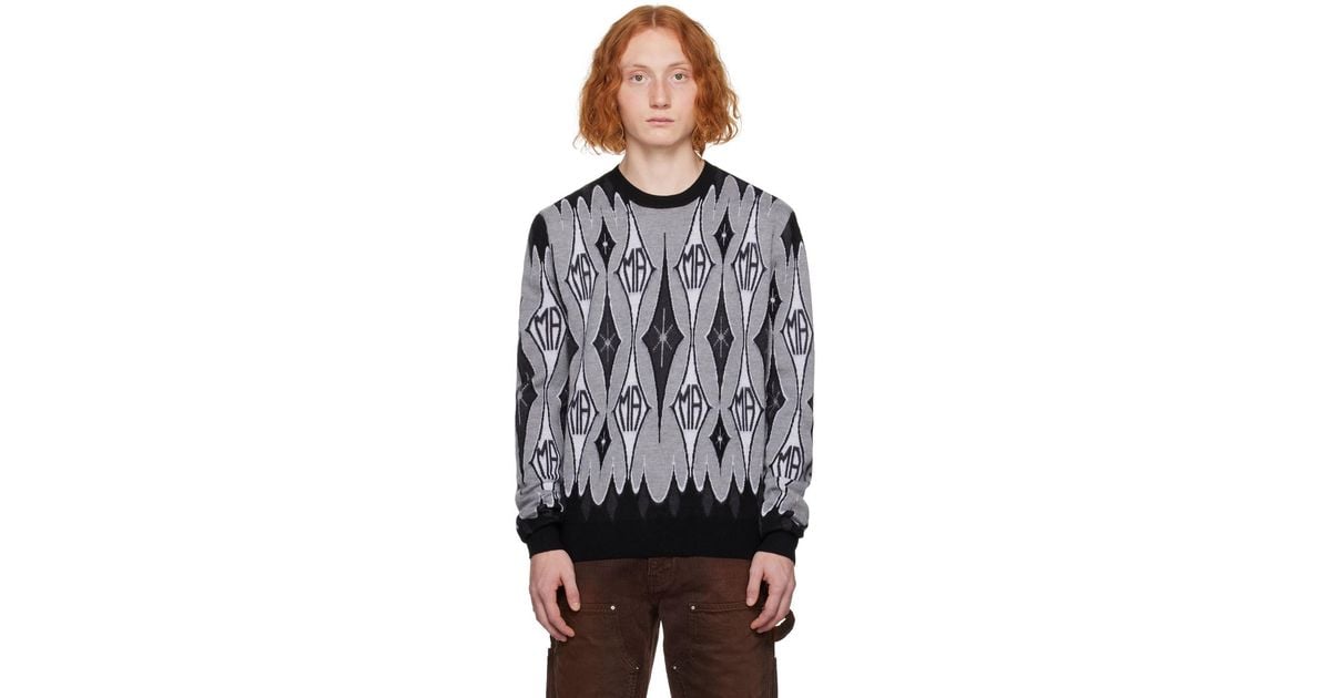 AMIRI Black & Gray Jacquard Sweater Amiri