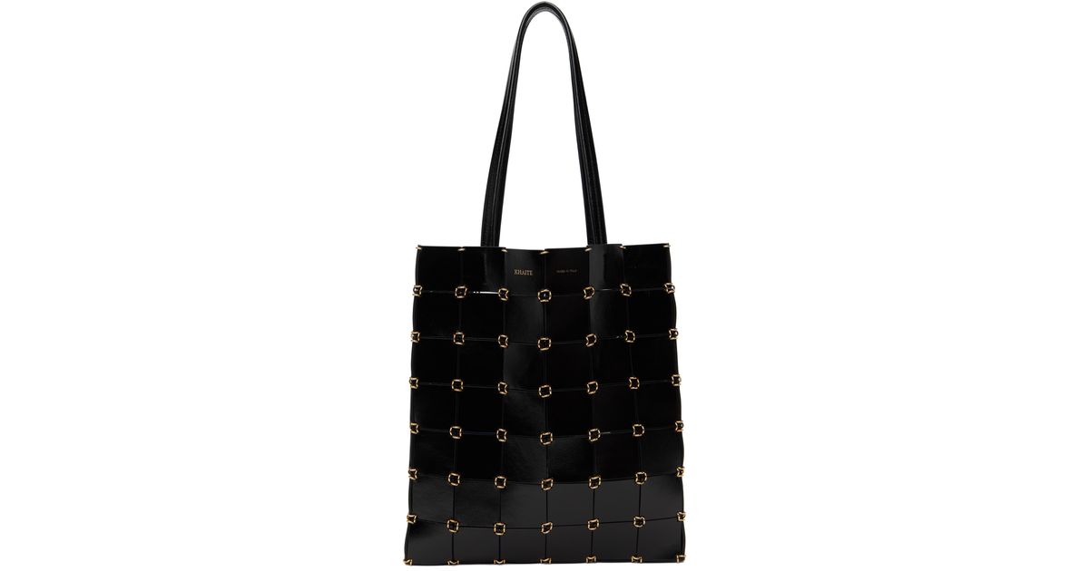 【関税込み】KHAITE ブラック Emma トートバッグ Emma Tote in Black Crackle Patent Leather – KHAITE