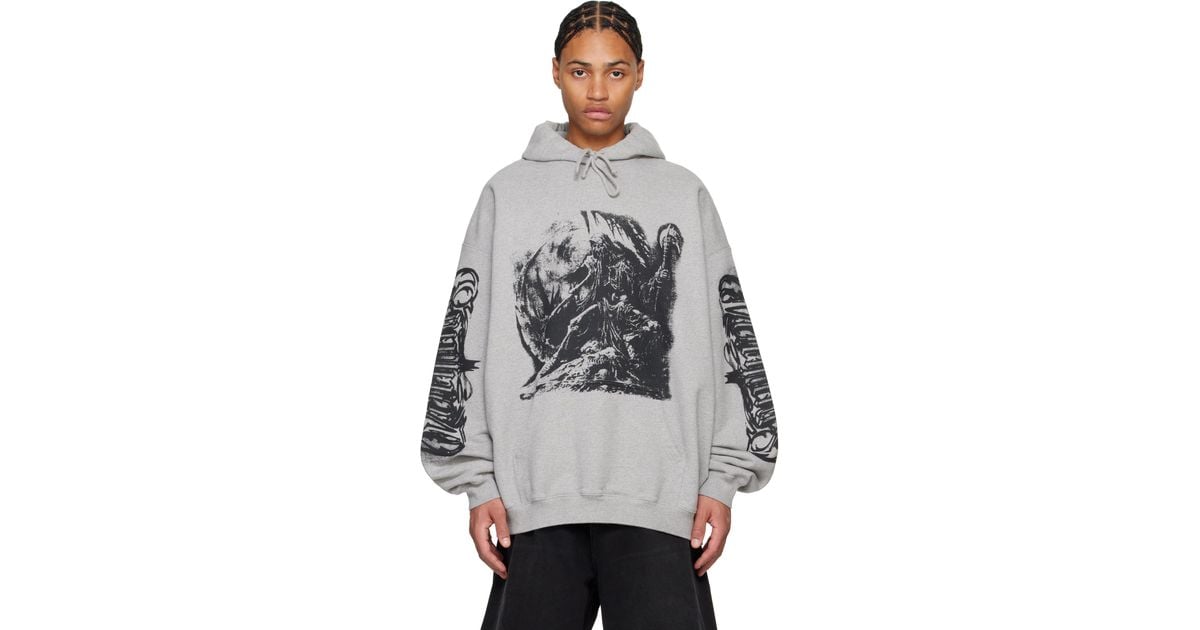 【VETEMENTS】グレー Goth オーバーサイズ フーディ VETEMENTS】グレー Goth オーバーサイズ フーディ