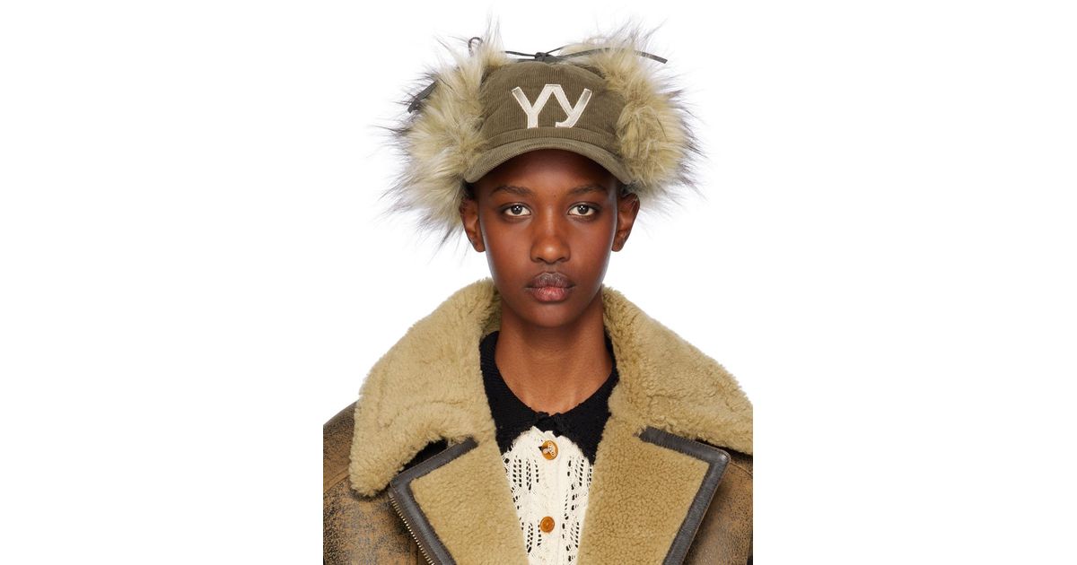 OPEN YY Corduroy Faux Fur Earflap Cap in Green | Lyst Australia OPEN YY Corduroy Faux Fur Earflap Cap in Green | Lyst Australia