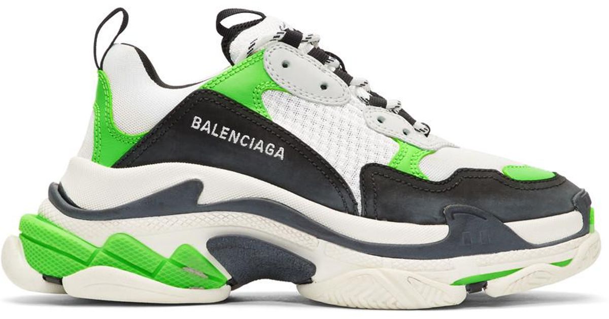 Baskets blanches et vertes Triple S Balenciaga en coloris Vert | Lyst