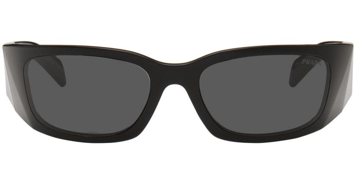Prada Wraparound Sunglasses in Black for Men | Lyst