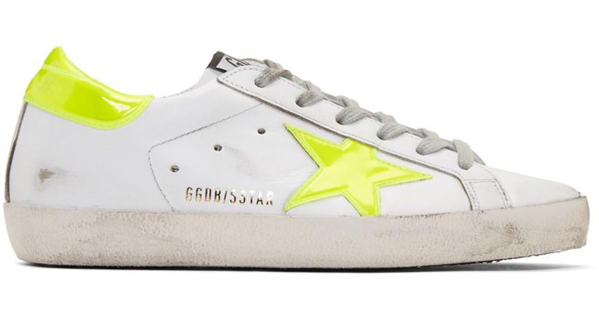 Baskets blanches et jaunes Fluo Superstar Golden Goose en coloris Blanc |  Lyst