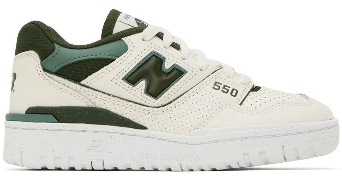 New Balance Off-white & Green 550 Sneakers in Black | Lyst