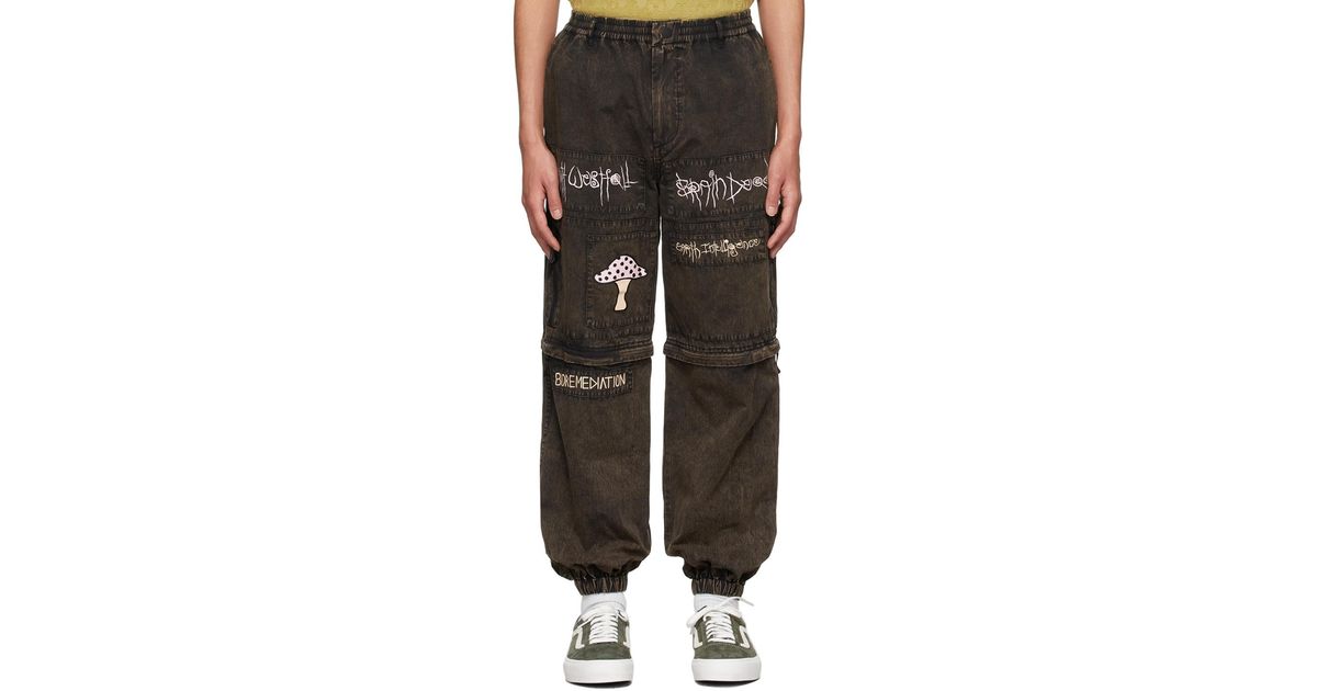 Brain Dead Cotton Mushroom Utility Cargo Pants in Black for Men Lyst