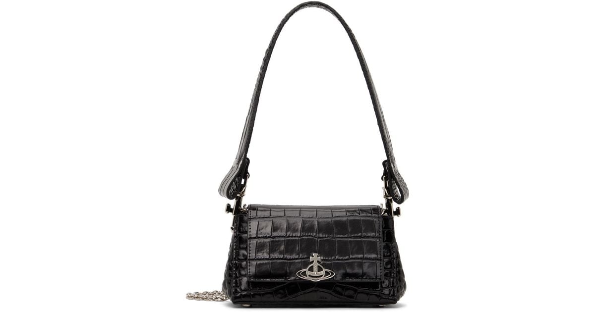 ♦Vivienne Westwood♦HAZEL SMALL ショルダーバッグ Hazel Small leather shoulder bag in black - Vivienne