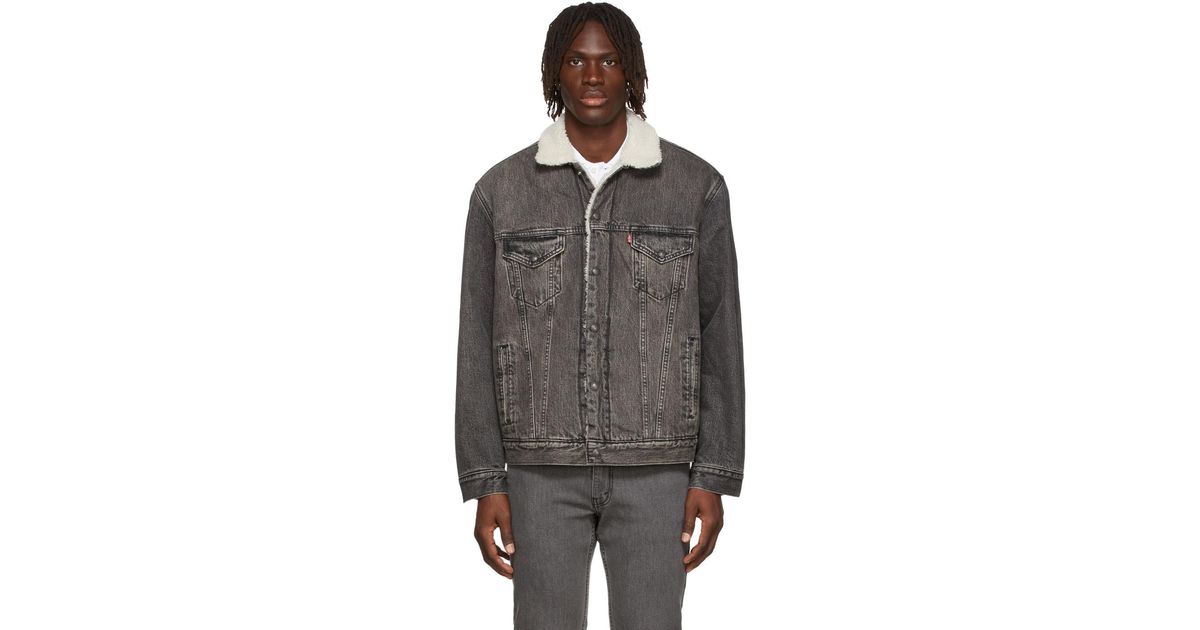 Levi's Denim Sherpa Trucker Jacket in 