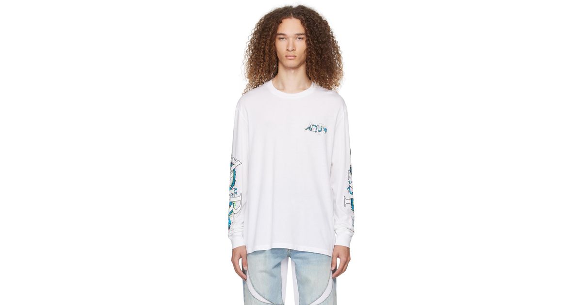 Amiri Cny Dragon Long Sleeve T-Shirt in White for Men | Lyst