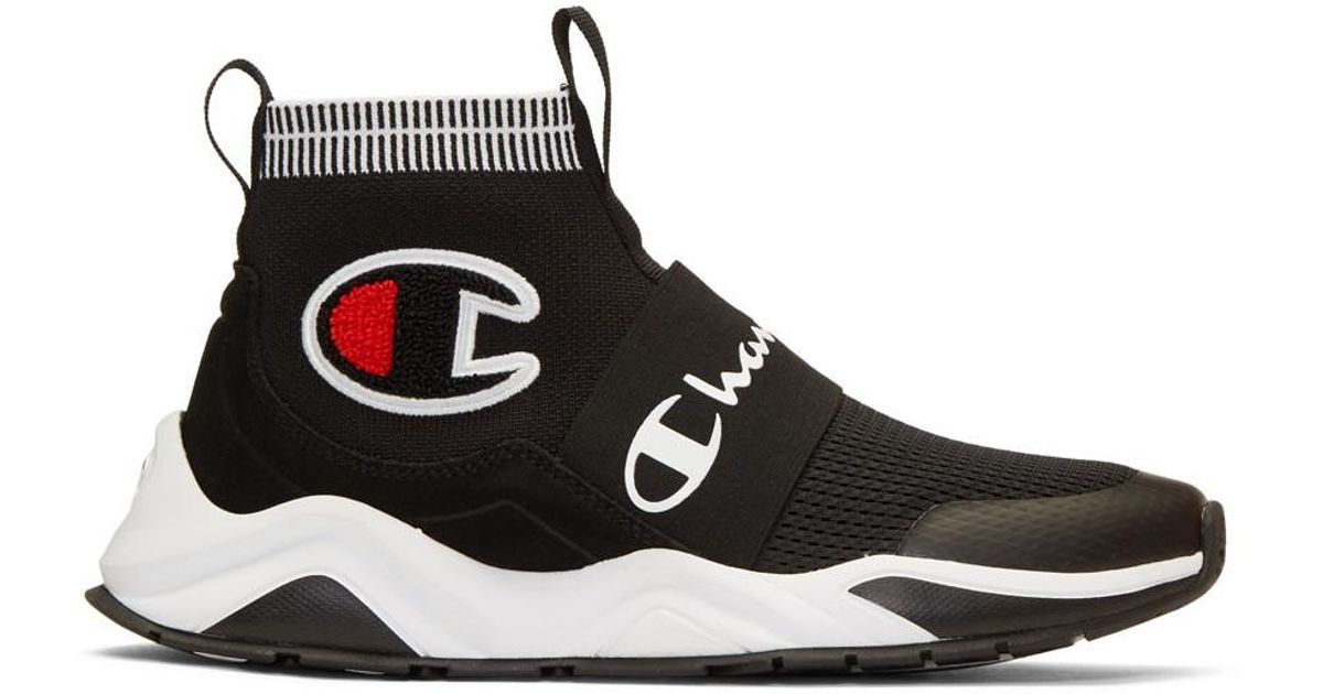 Champion Suede Black Rally Pro Hightop Sneakers for Men Champion Suede Black Rally Pro Hightop Sneakers for Men