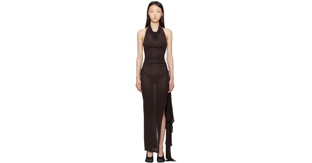 【関税込み】Paloma Wool ブラウン Halcon マキシドレス Paloma Wool Halcon Maxi Dress | Brown | FARFETCH