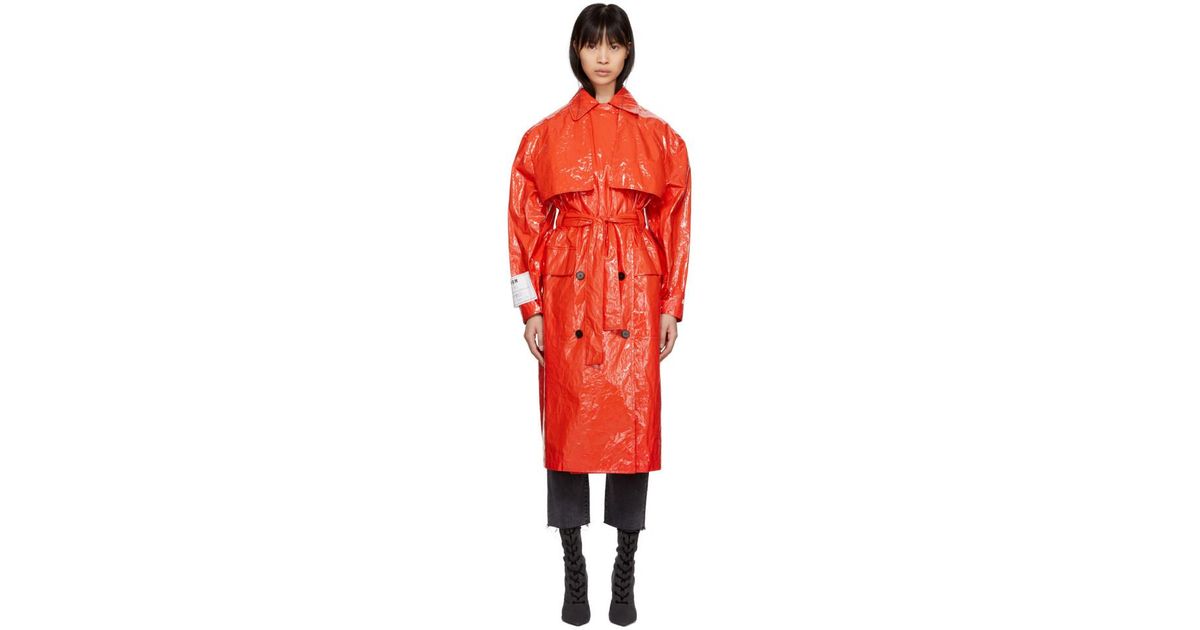 Msgm Red Plastic Trench Coat Lyst Msgm Red Plastic Trench Coat Lyst, Plastic Trench Coat