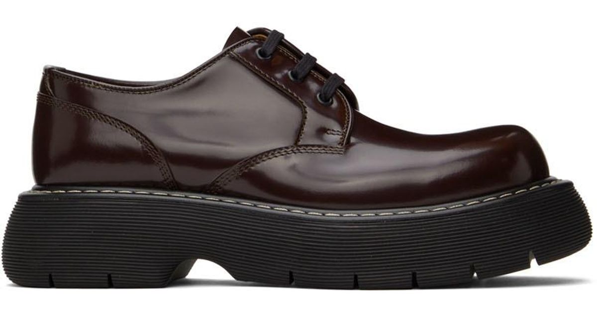 Bottega Leather Burgundy Swell Laceup Boots in Black for Men Lyst