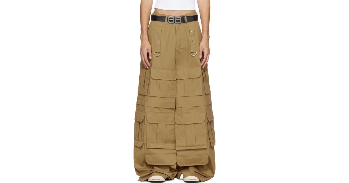 【関税込み】VETEMENTS ベージュ マルチポケット カーゴパンツ メンズ Vetements ベージュ マルチポケット カーゴパンツ
