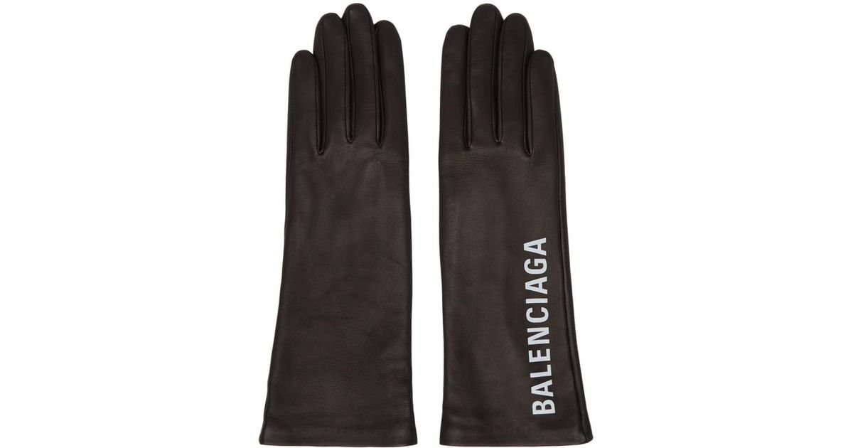 balenciaga leather gloves