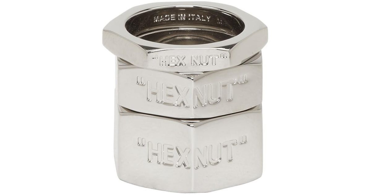 Off-White logo-lettering Ring - Farfetch