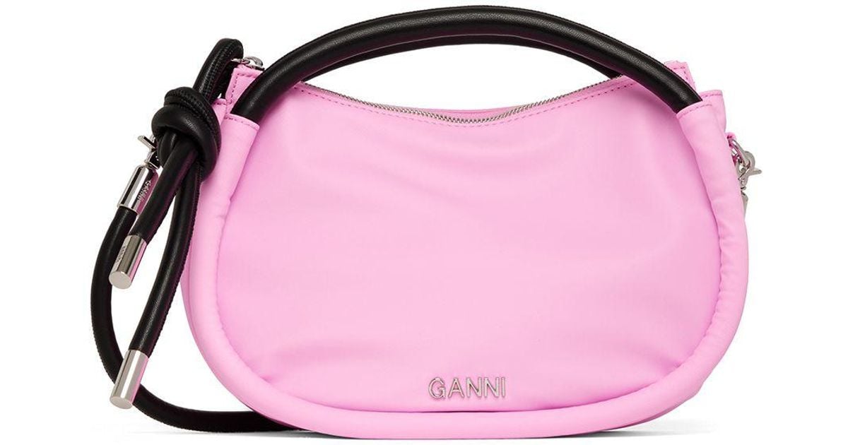 Ganni Mini Knot Bag in Pink | Lyst