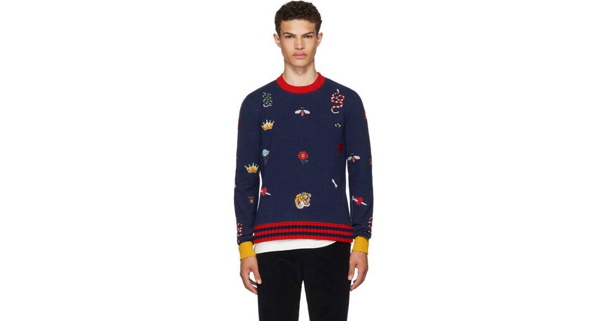 gucci embroidered sweater