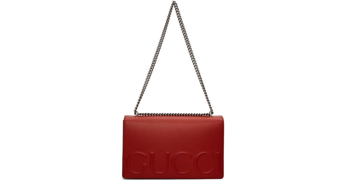 red gucci chain bag