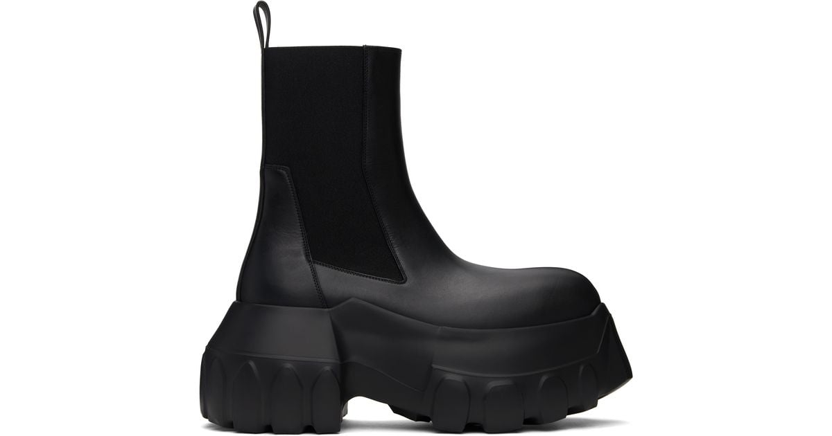 【Rick Owens】Hollywood Beatle Mega Tractor Boot Rick Owens Beatle Mega Tractor Leather Boots | Saks Fifth Avenue