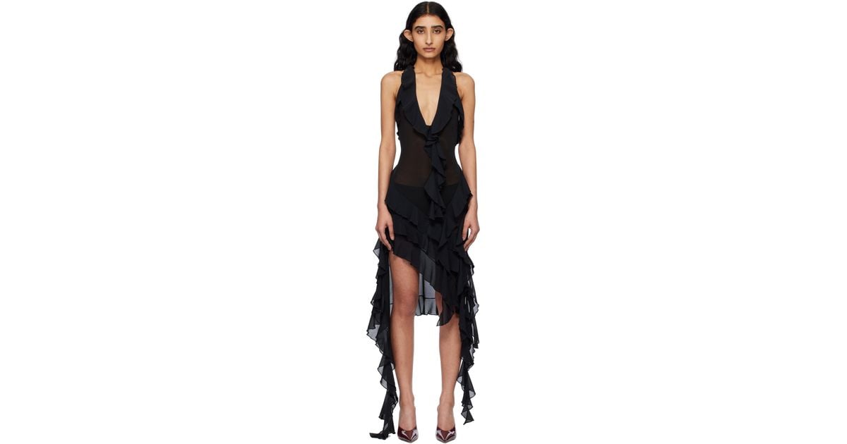 fanci club black ruffle dress Wild Floral Midi Dress Fanc Club