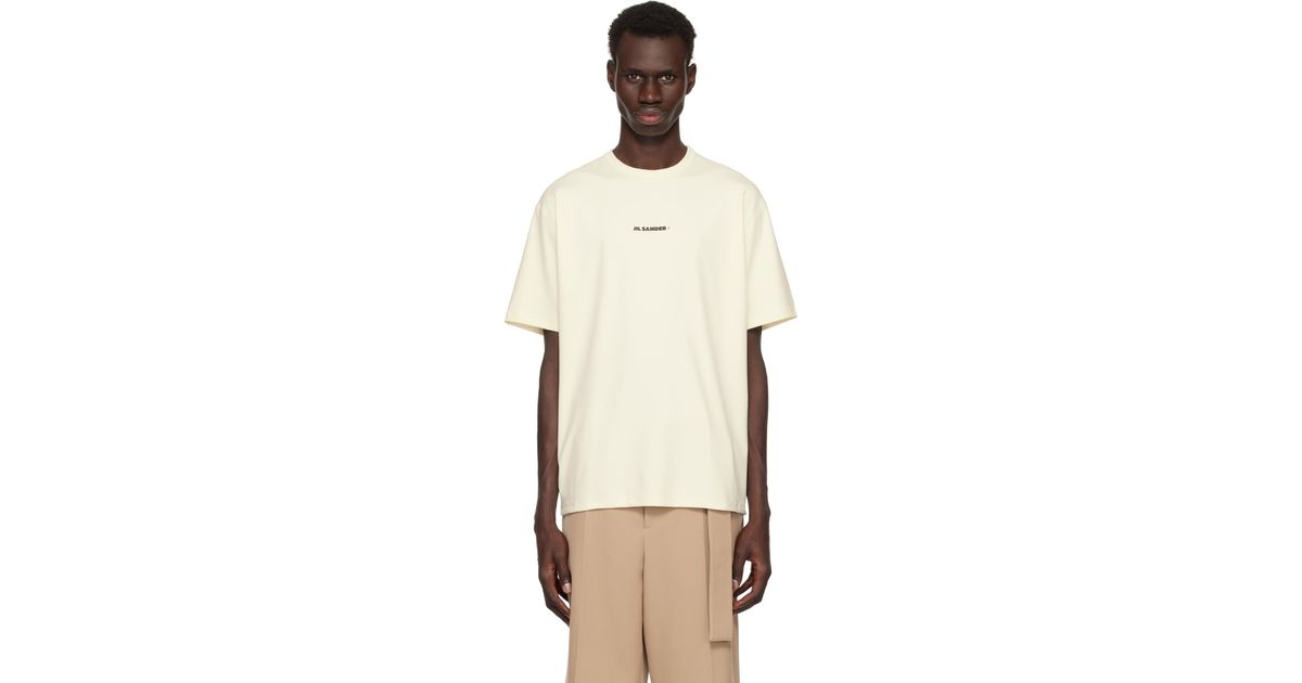 【セール価格!】JIL SANDER オフホワイト Rash Guard T メンズ Jil Sander オフホワイト Rash Guard Tシャツ ブラック