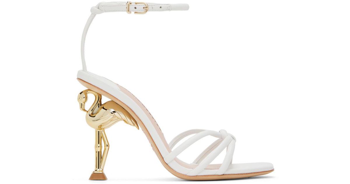 Sophia Webster White Flo Flamingo Heeled Sandals | Lyst