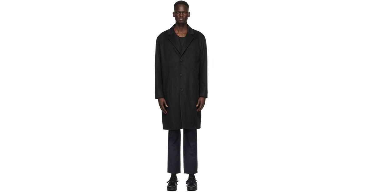 Nudie Jeans Black Wool Ruben Coat for 