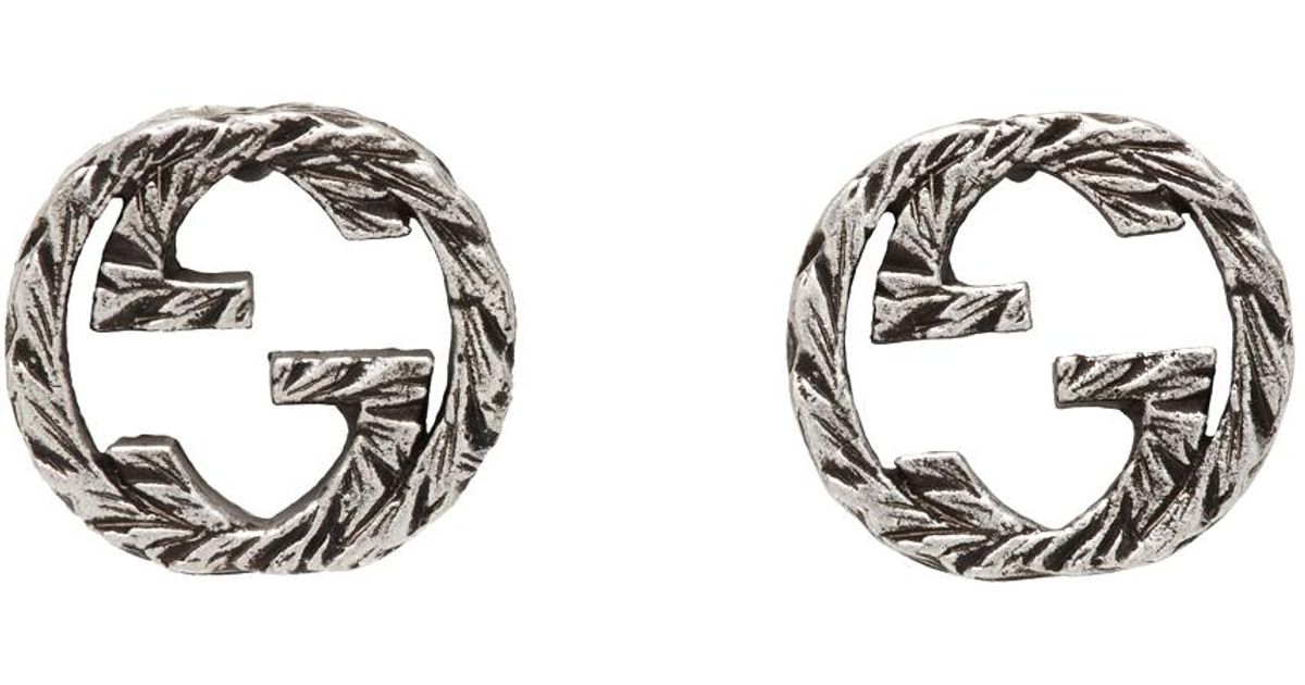 Gucci Interlocking G Earrings in Silver (Metallic) for Men Lyst