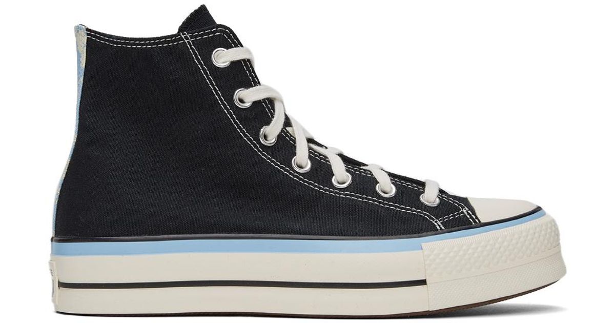Converse Black u0026 Blue Chuck Taylor All Star Lift Hi Sneakers | Lyst