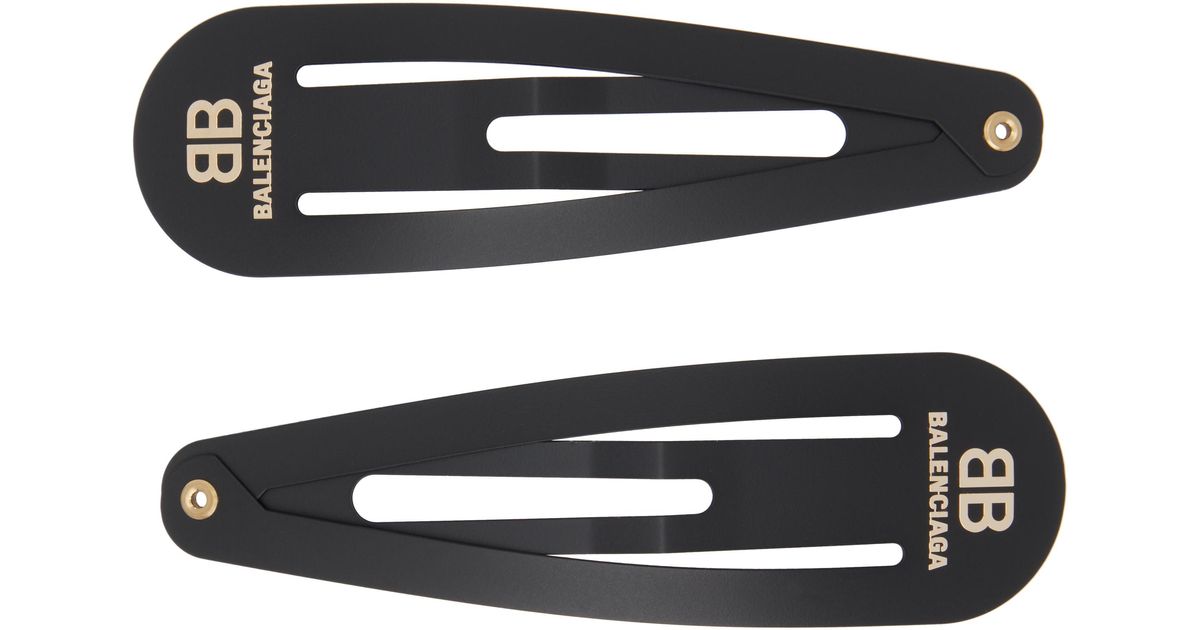 BB logo HOLLI XXL スナップクリップ 1点 Women's Holli Xxl Snap Clip Set in Black | Balenciaga US