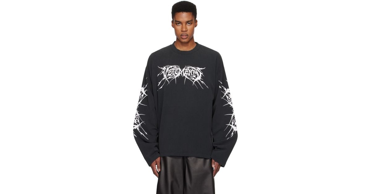 トップス VETEMENTS Black Death l Longsleeve Vetements Death Metal Longsleeve T-Shirt in Black for Men | Lyst UK