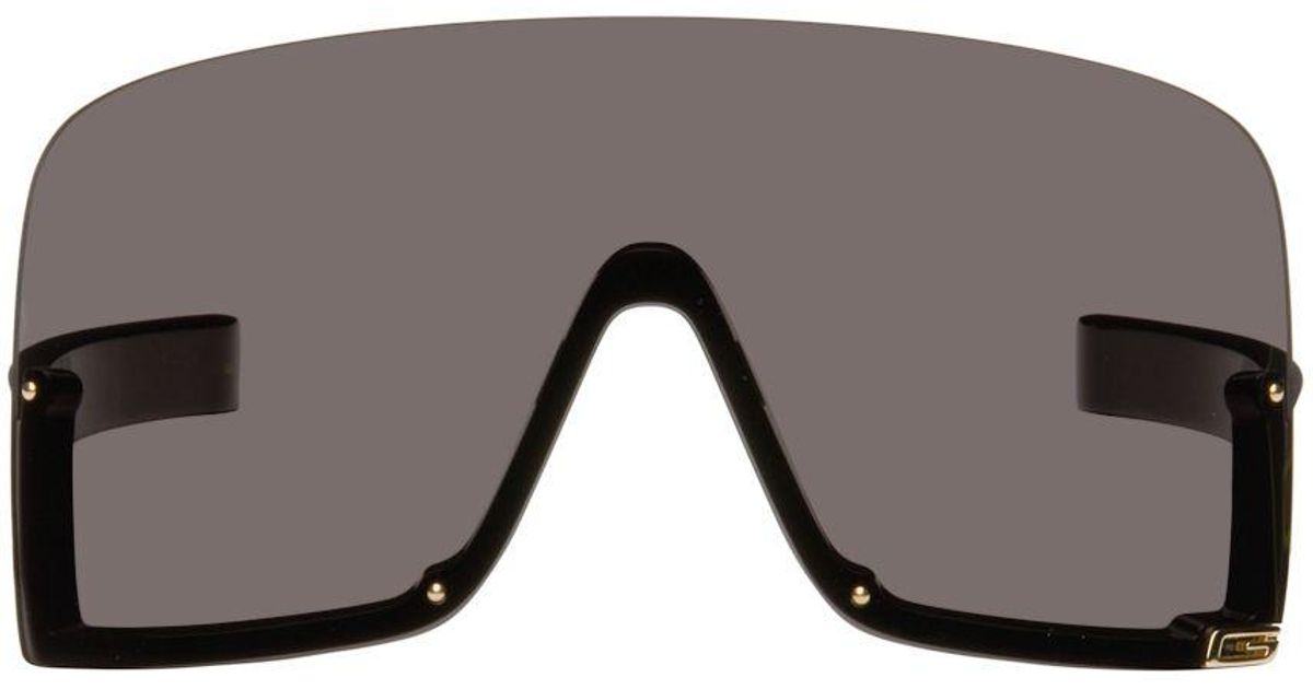 Gucci Black Shield Sunglasses for Men