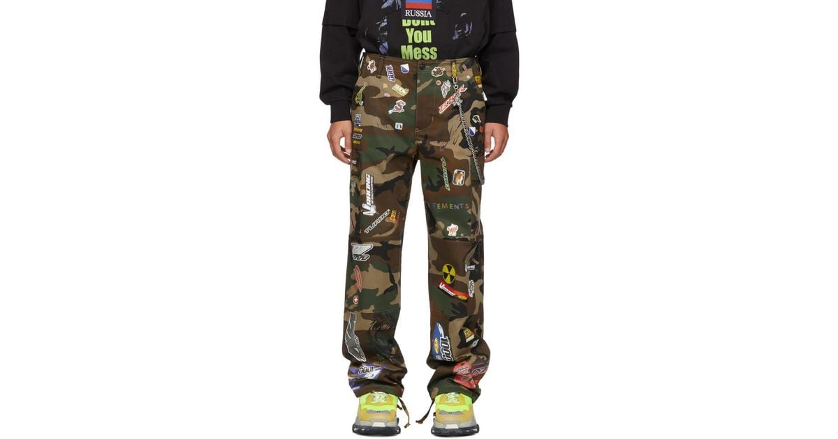 Vetements Green Camo Sticker Cargo Pants for Men | Lyst UK Vetements Green Camo Sticker Cargo Pants for Men | Lyst UK
