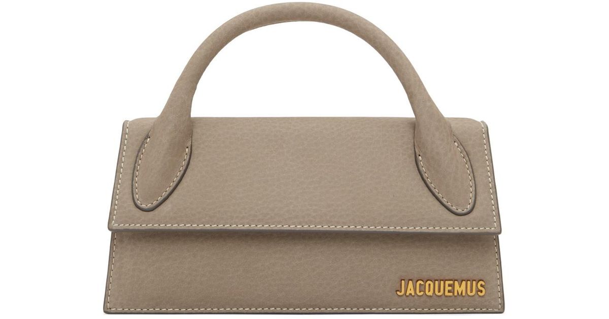 Jacquemus Leather Grey Le Chiquito Long Clutch in Gray | Lyst