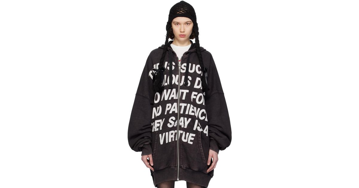 VAQUERA Giant Zip Hoodie in Black | Lyst VAQUERA Giant Zip Hoodie in Black | Lyst